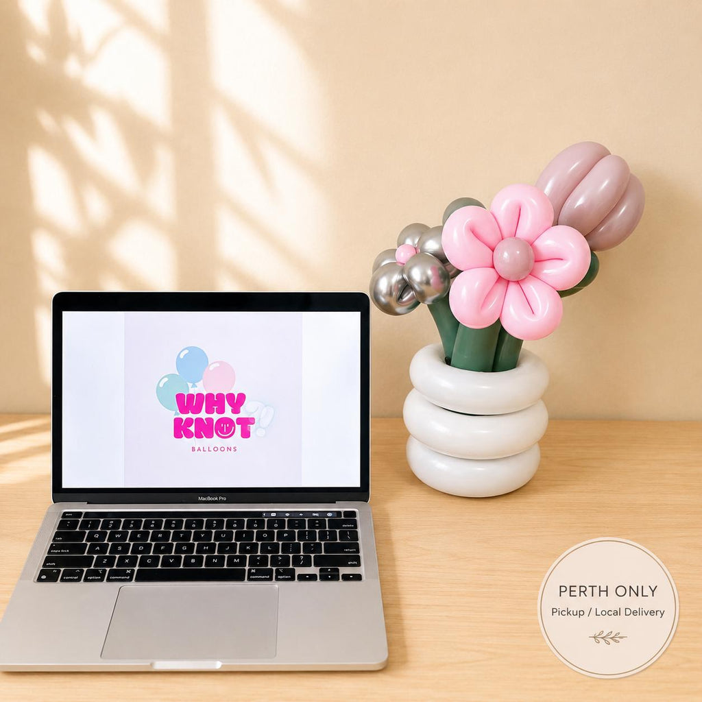 Blush Pink Balloon Flower Pot