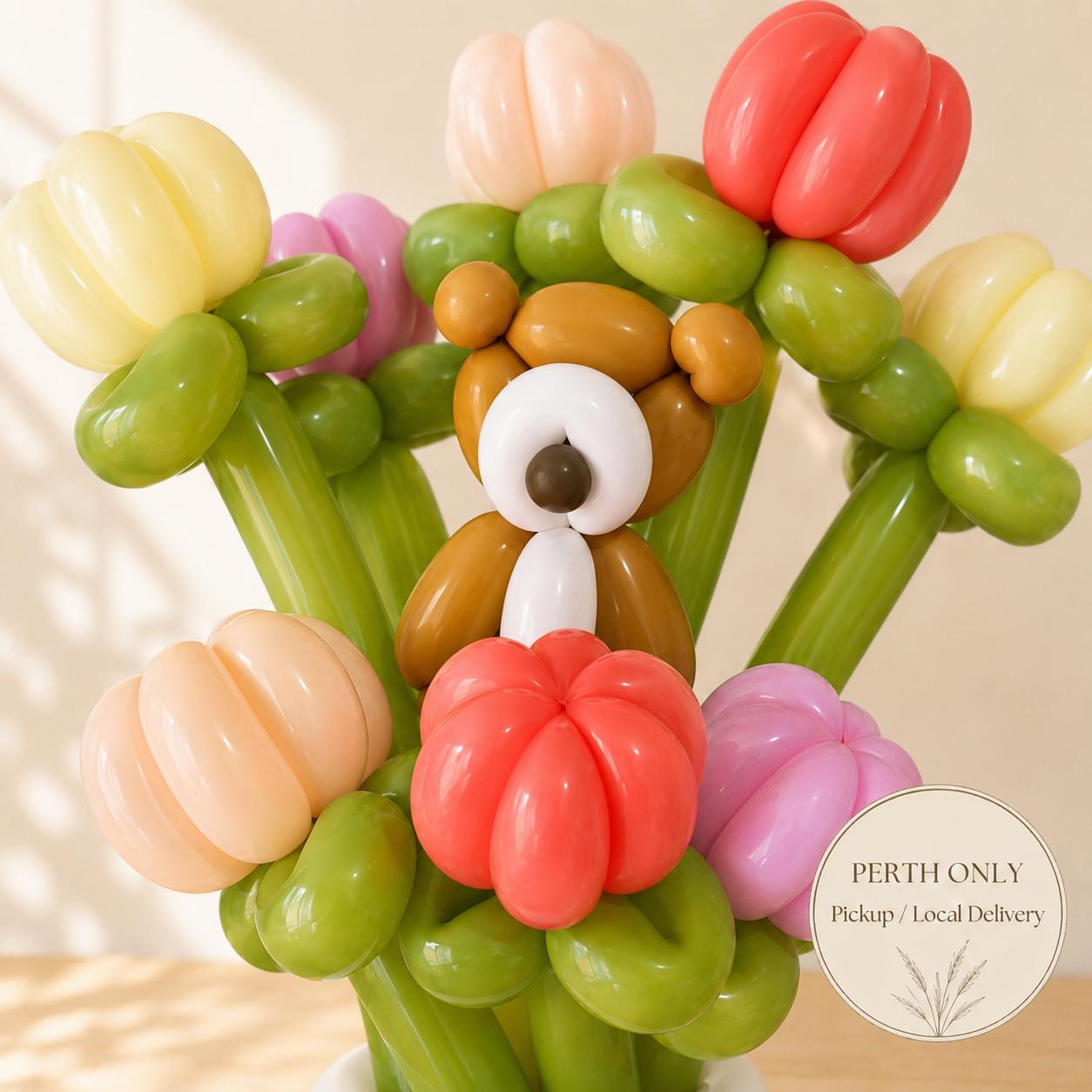 Colourful Teddy Bear Balloon Flower Bouquet