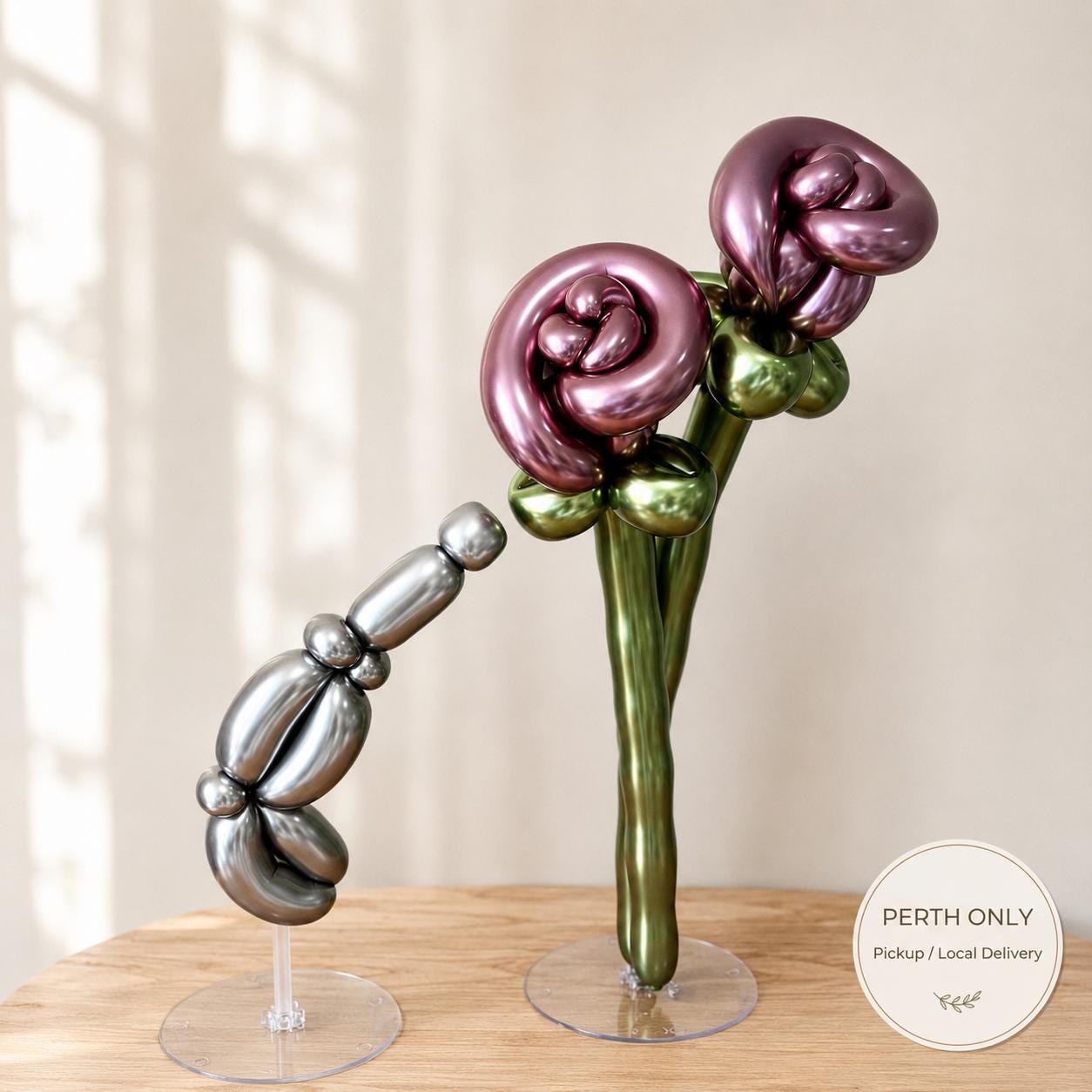 Chrome Rose Balloon Bouquet