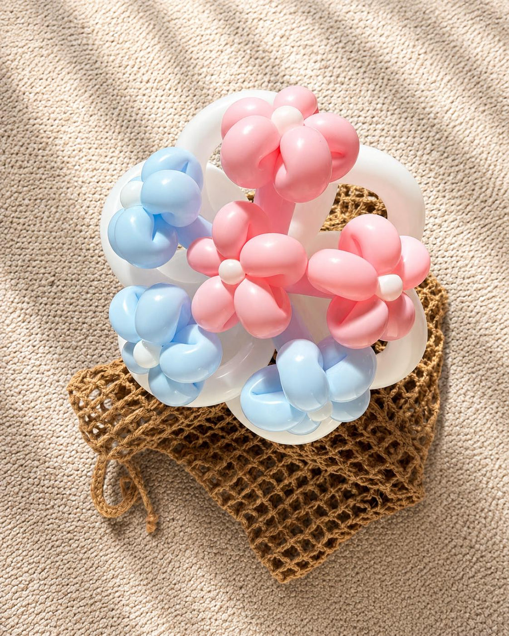 Pink & Blue Daisy Balloon Flower Bouquet