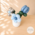 Blue & Silver Balloon Flower Pot