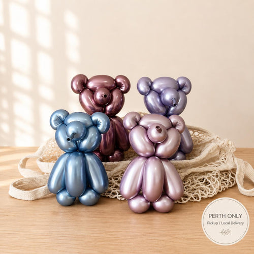 Pastel Chrome Teddy Bear Set