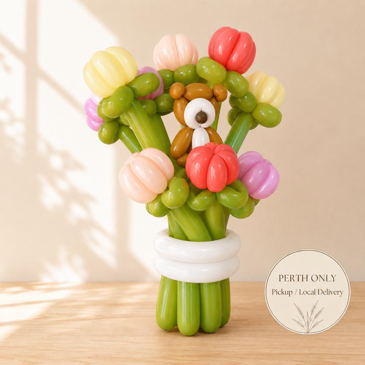Colourful Teddy Bear Balloon Flower Bouquet