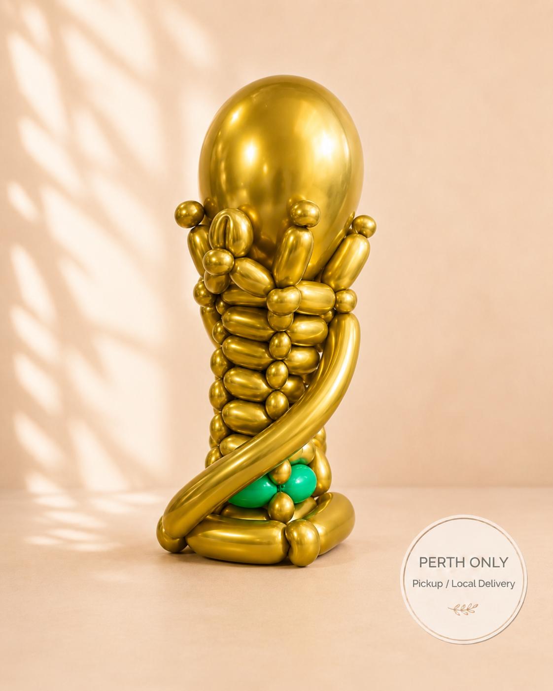 Gold Chrome Football Trophy Sculpture