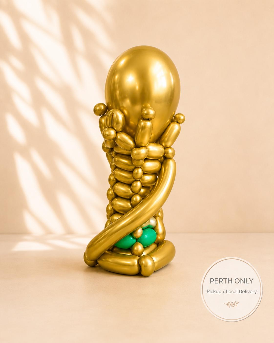 Gold Chrome Football Trophy Sculpture