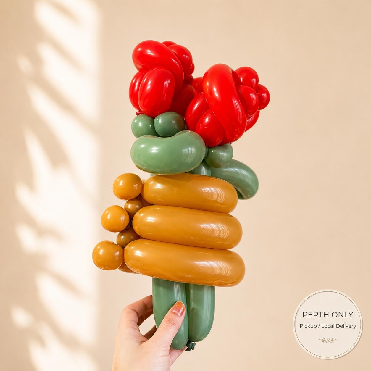 Red Rose Balloon Flower Pot