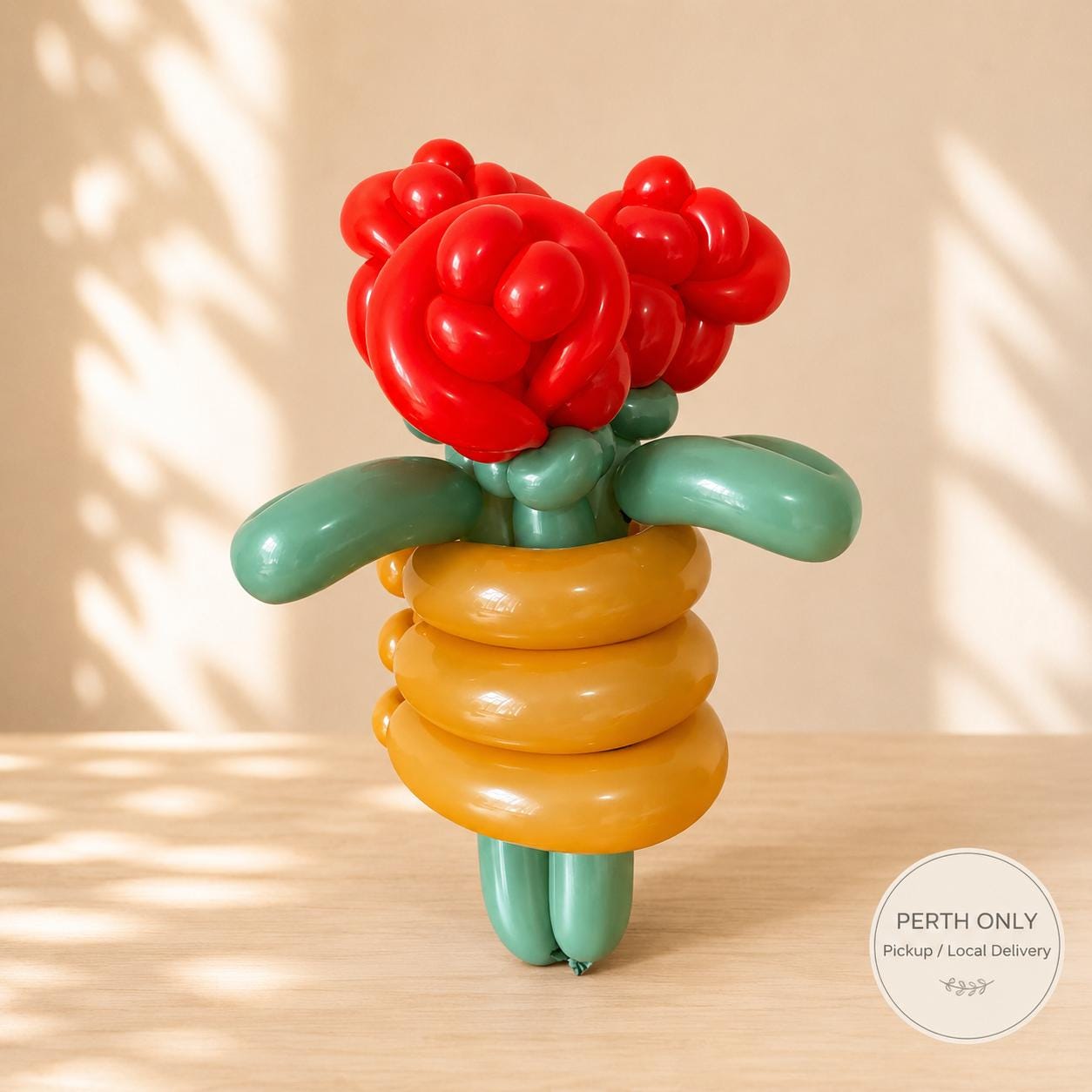 Red Rose Balloon Flower Pot