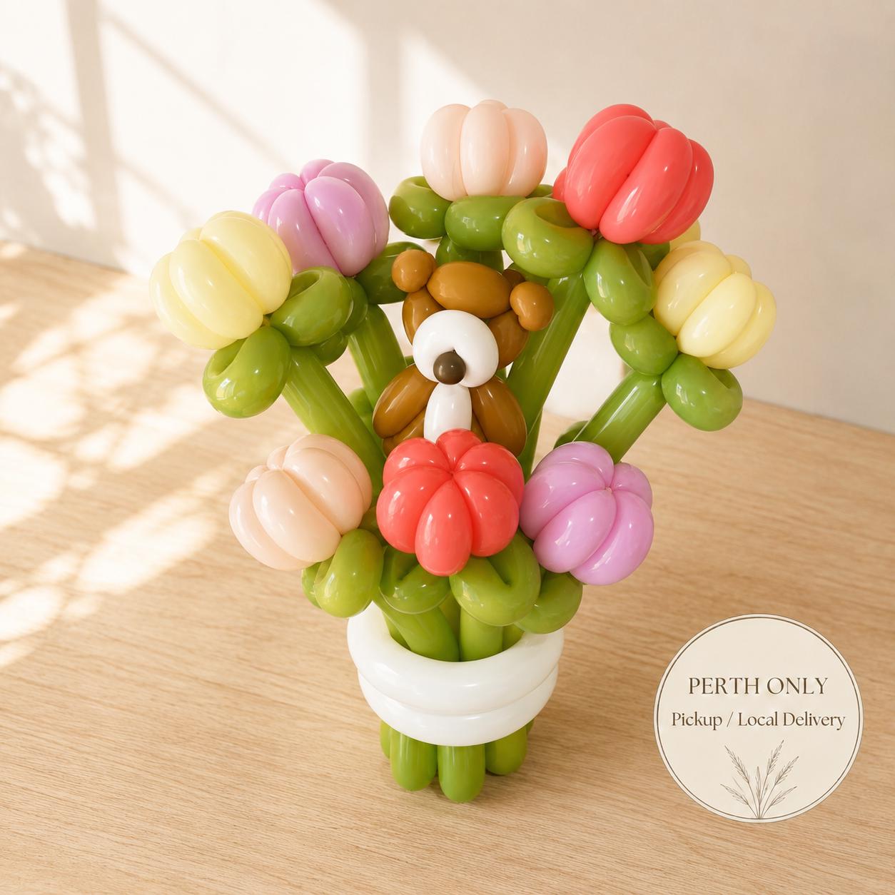 Colourful Teddy Bear Balloon Flower Bouquet