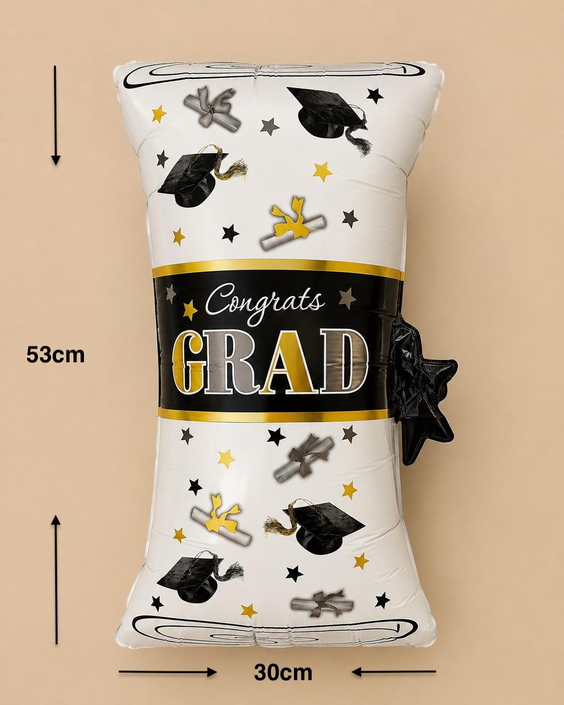 Congrats Grad Balloons Bouquet | Black Gold Confetti Graduation Party Kit | DIY Graduation Balloon Kit