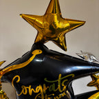 Black & Gold Graduation Balloon Sculpture | Standalone Grad Balloon | Graduation Party Decor | Congrats Grad