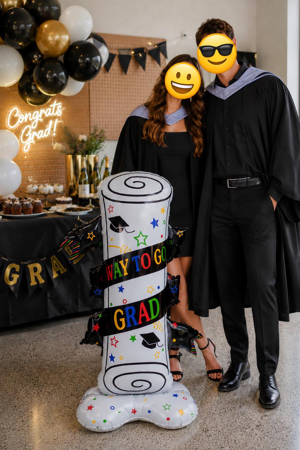 Graduation Balloons, Way To Go Grad Scroll Foil Balloon, Giant Diploma Party Decor, College Graduation Party Supply