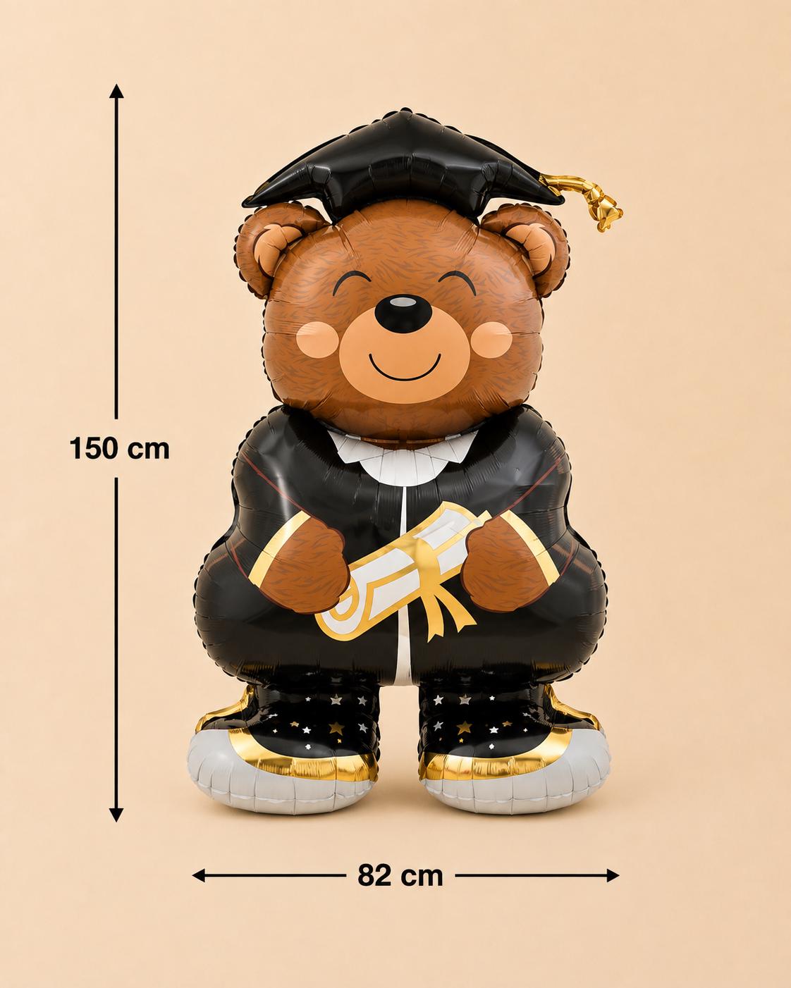 Graduation Bear Balloon, Giant Teddy Bear Foil Balloon with Diploma, Grad Party Decor, College Graduation Gift