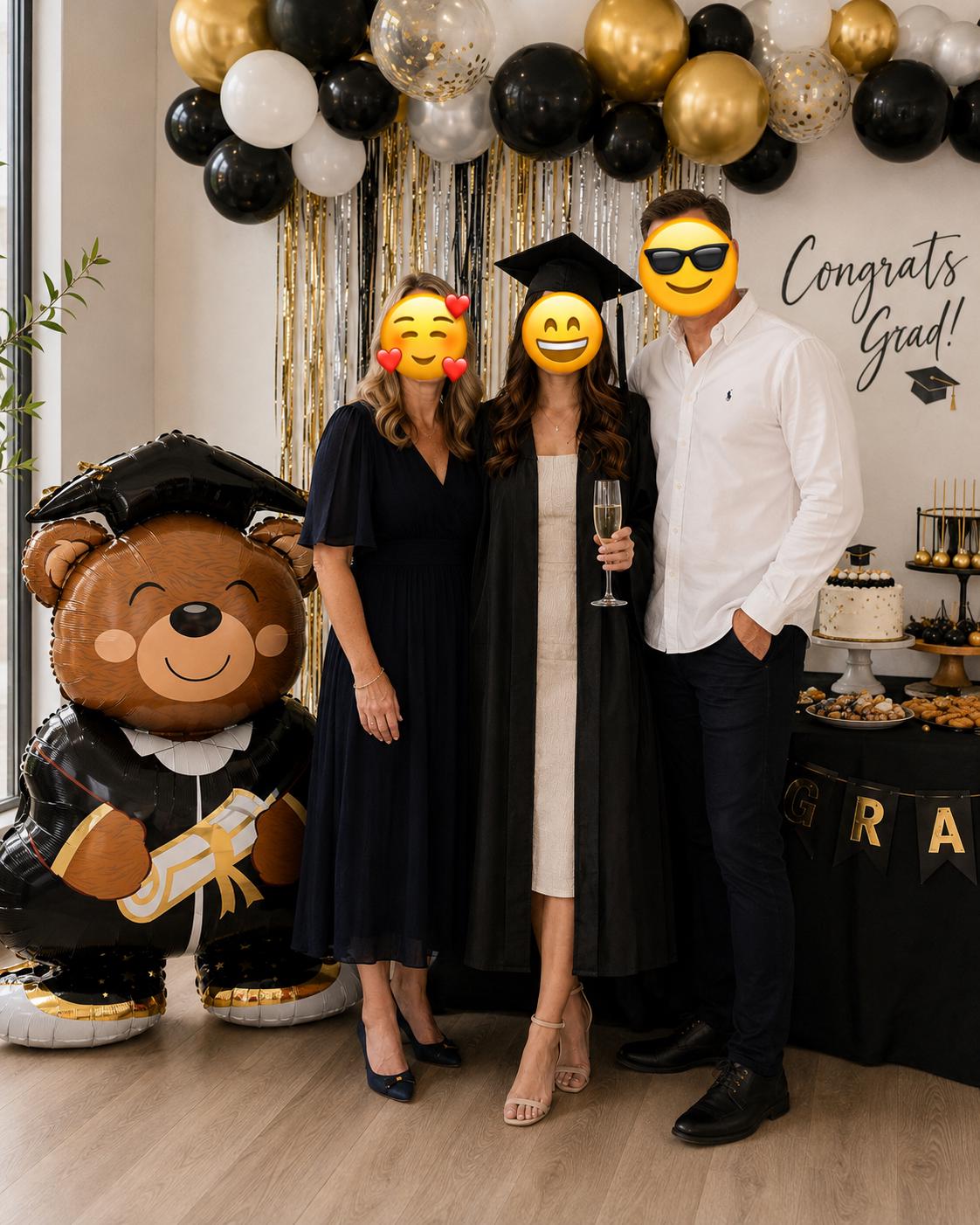 Graduation Bear Balloon, Giant Teddy Bear Foil Balloon with Diploma, Grad Party Decor, College Graduation Gift