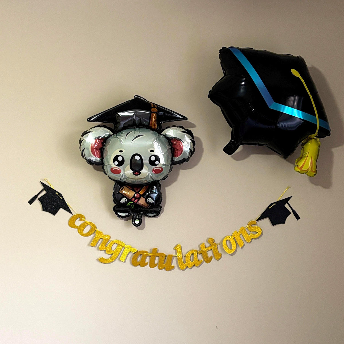 Black & Blue Graduation Cap Foil Balloon | Graduation Party Decor | Graduation Party