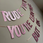 Funny Farewell and Going Away Party Decoration | Pink Glitter Banner | Last Day at work | Retirement Party | Graduation Party Decor
