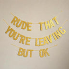 Funny Farewell and Going Away Party Decoration | Pink Glitter Banner | Last Day at work | Retirement Party | Graduation Party Decor