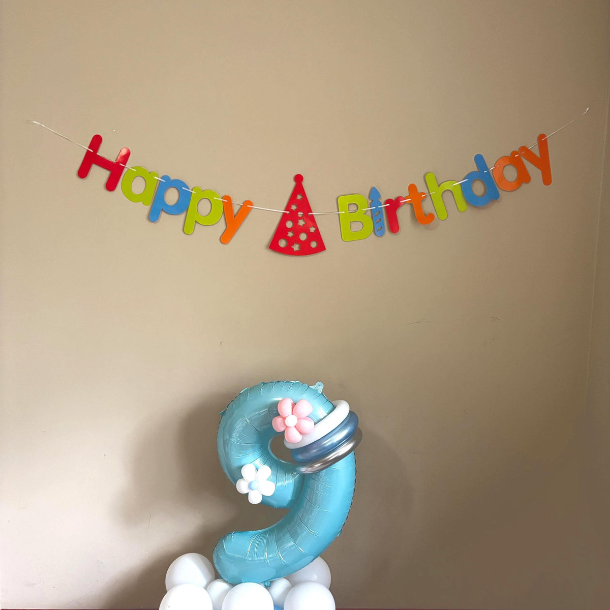 Colourful Happy Birthday Banner | Rainbow Birthday Party Decorations | Kids Birthday Backdrop | Bright Party Decor | Happy Birthday Garland