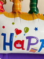 Giant Birthday Cake Balloon Stack – Fun Birthday Party Decoration | Freestanding Foil Balloon Cake Centrepiece | Birthday Balloon Display