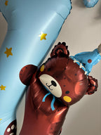 Giant 1st Birthday Balloon Stack | Number 1 Teddy Bear Balloon | Baby Birthday Decor | Freestanding First Birthday Party Decoration