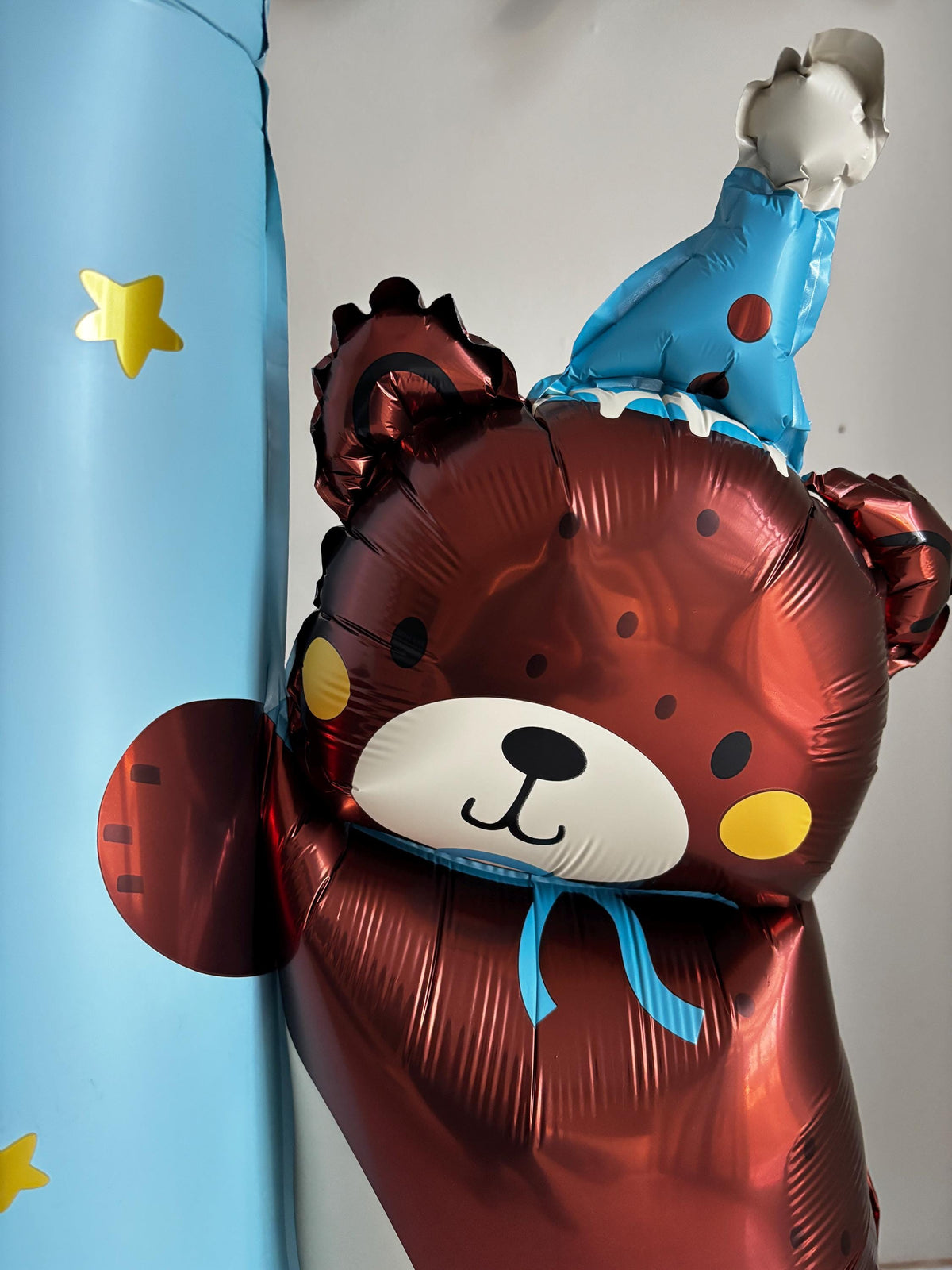 Giant 1st Birthday Balloon Stack | Number 1 Teddy Bear Balloon | Baby Birthday Decor | Freestanding First Birthday Party Decoration