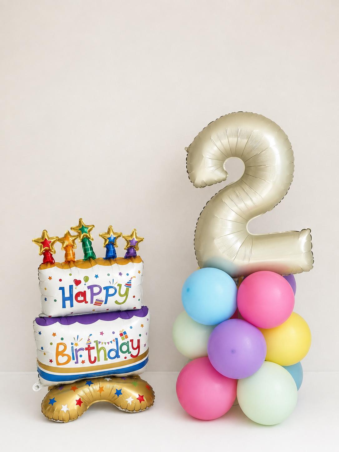 Pastel Terrible TWO Birthday Balloon Stack | 2nd Birthday Decor | Kid's Birthday Party Decor