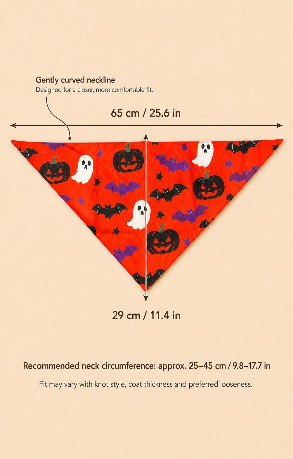 Halloween Dog Bandana, Tie-On Pet Scarf for Dogs & Cats, Pumpkin Ghost Skull Costume Accessory, 3 Spooky Prints