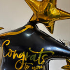 Black & Gold Graduation Balloon Sculpture | Standalone Grad Balloon | Graduation Party Decor | Congrats Grad