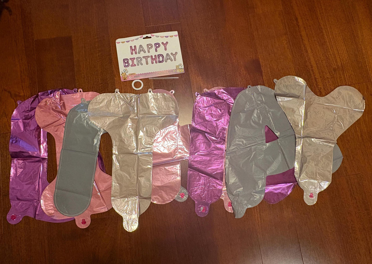 16" happy birthday foil balloon banner