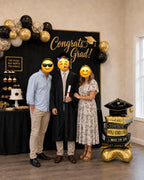 Graduation Books Balloon, You Did It Foil Balloon, Black Gold Grad Party Decor, Graduation Cap Book Stack