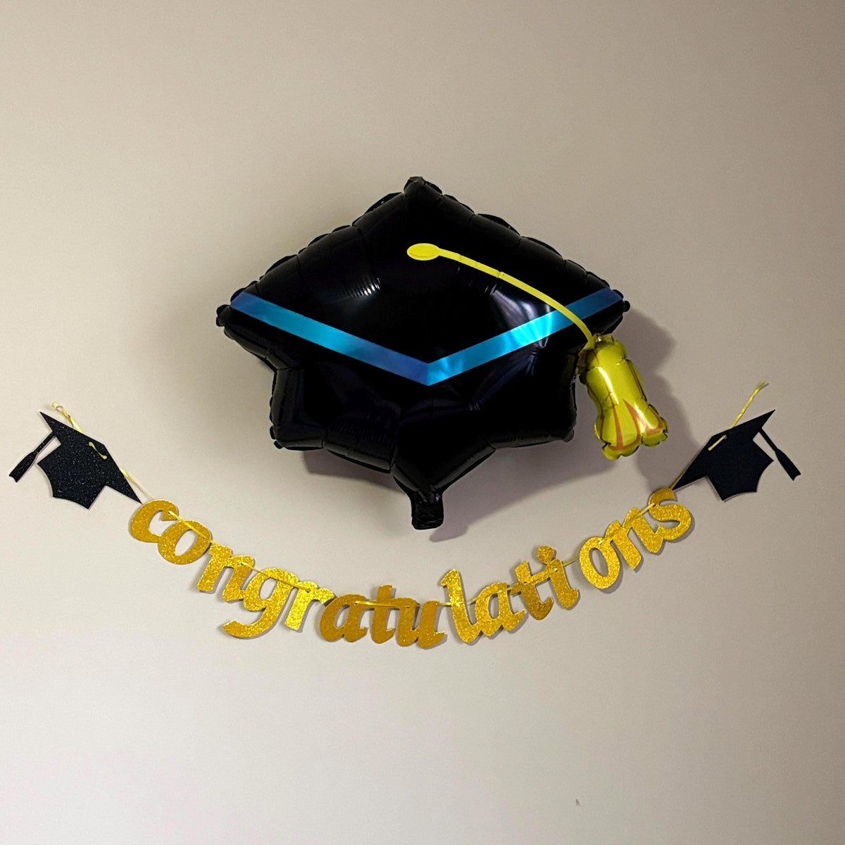 Black & Blue Graduation Cap Foil Balloon | Graduation Party Decor | Graduation Party
