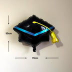 Black & Blue Graduation Cap Foil Balloon | Graduation Party Decor | Graduation Party