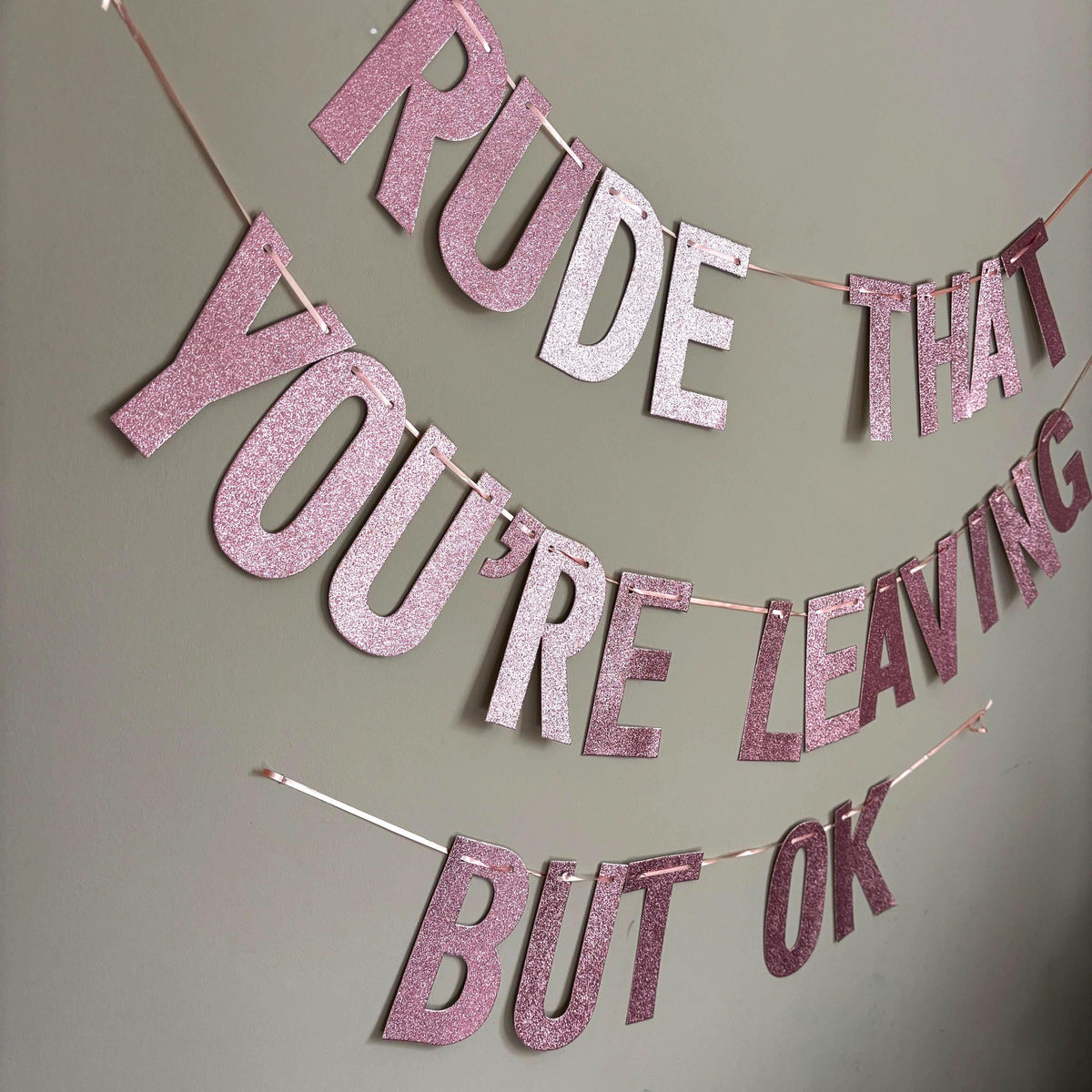 Funny Farewell and Going Away Party Decoration | Pink Glitter Banner | Last Day at work | Retirement Party | Graduation Party Decor