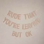 Funny Farewell and Going Away Party Decoration | Pink Glitter Banner | Last Day at work | Retirement Party | Graduation Party Decor