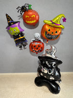 Halloween Foil Balloons, Standing Pumpkin, Witch, Skeleton, Spider Decorations (Set of 5)