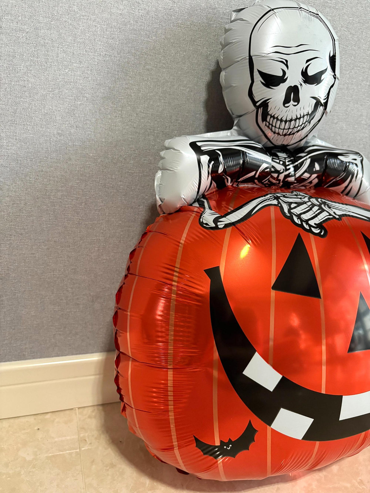 Halloween Foil Balloons, Standing Pumpkin, Witch, Skeleton, Spider Decorations (Set of 5)