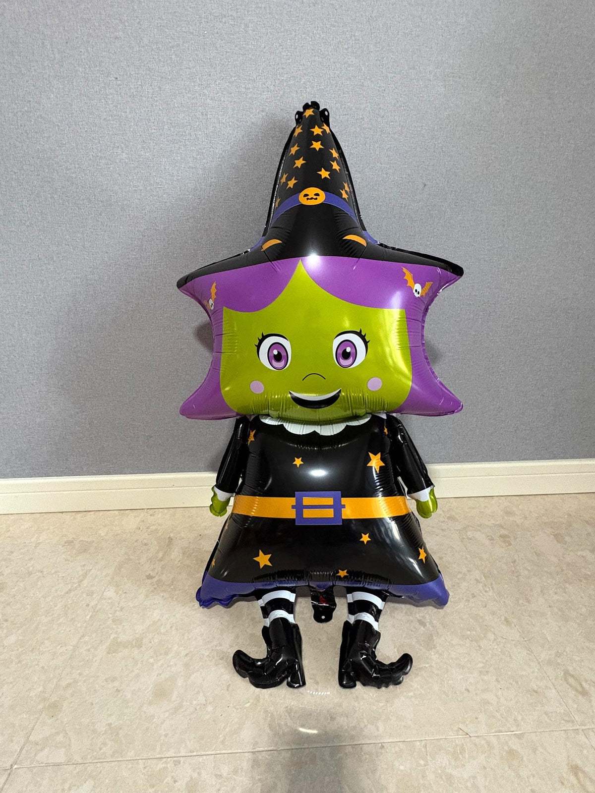 Halloween Foil Balloons, Standing Pumpkin, Witch, Skeleton, Spider Decorations (Set of 5)