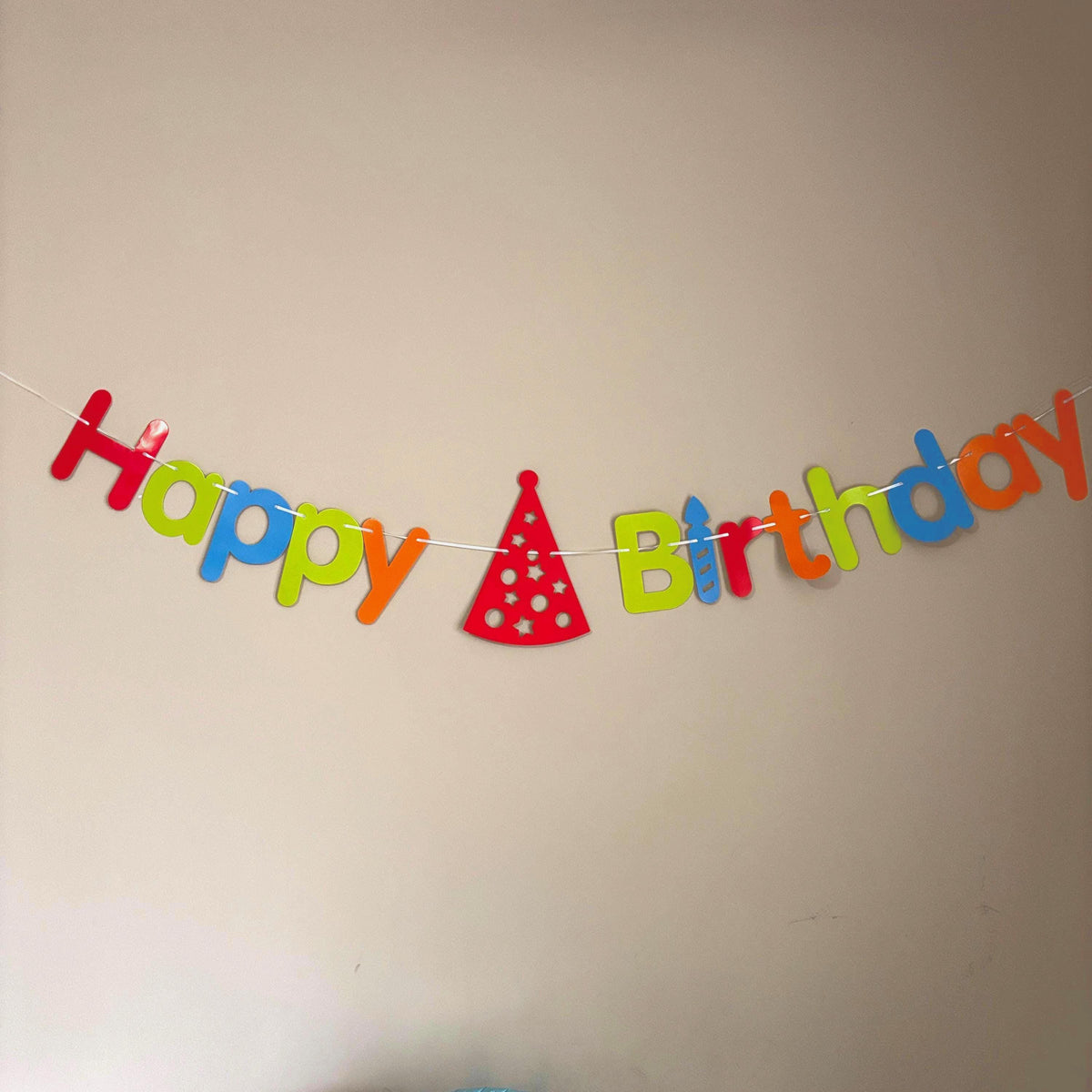 Colourful Happy Birthday Banner | Rainbow Birthday Party Decorations | Kids Birthday Backdrop | Bright Party Decor | Happy Birthday Garland