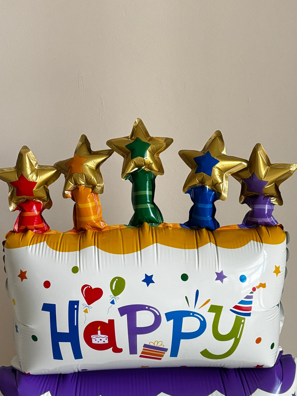 Giant Birthday Cake Balloon Stack – Fun Birthday Party Decoration | Freestanding Foil Balloon Cake Centrepiece | Birthday Balloon Display
