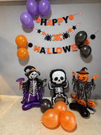 HAPPY HALLOWEEN Garland – Spooky Orange & Black Halloween Party Banner