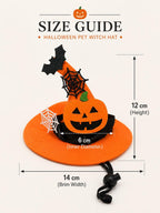Halloween Pet Witch Hat for Cats, Dogs and Other Pets, Adjustable Halloween Costume Hat, Orange or Black, Pet Photo Prop Australia