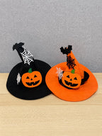 Halloween Pet Witch Hat for Cats, Dogs and Other Pets, Adjustable Halloween Costume Hat, Orange or Black, Pet Photo Prop Australia