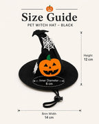 Halloween Pet Witch Hat for Cats, Dogs and Other Pets, Adjustable Halloween Costume Hat, Orange or Black, Pet Photo Prop Australia