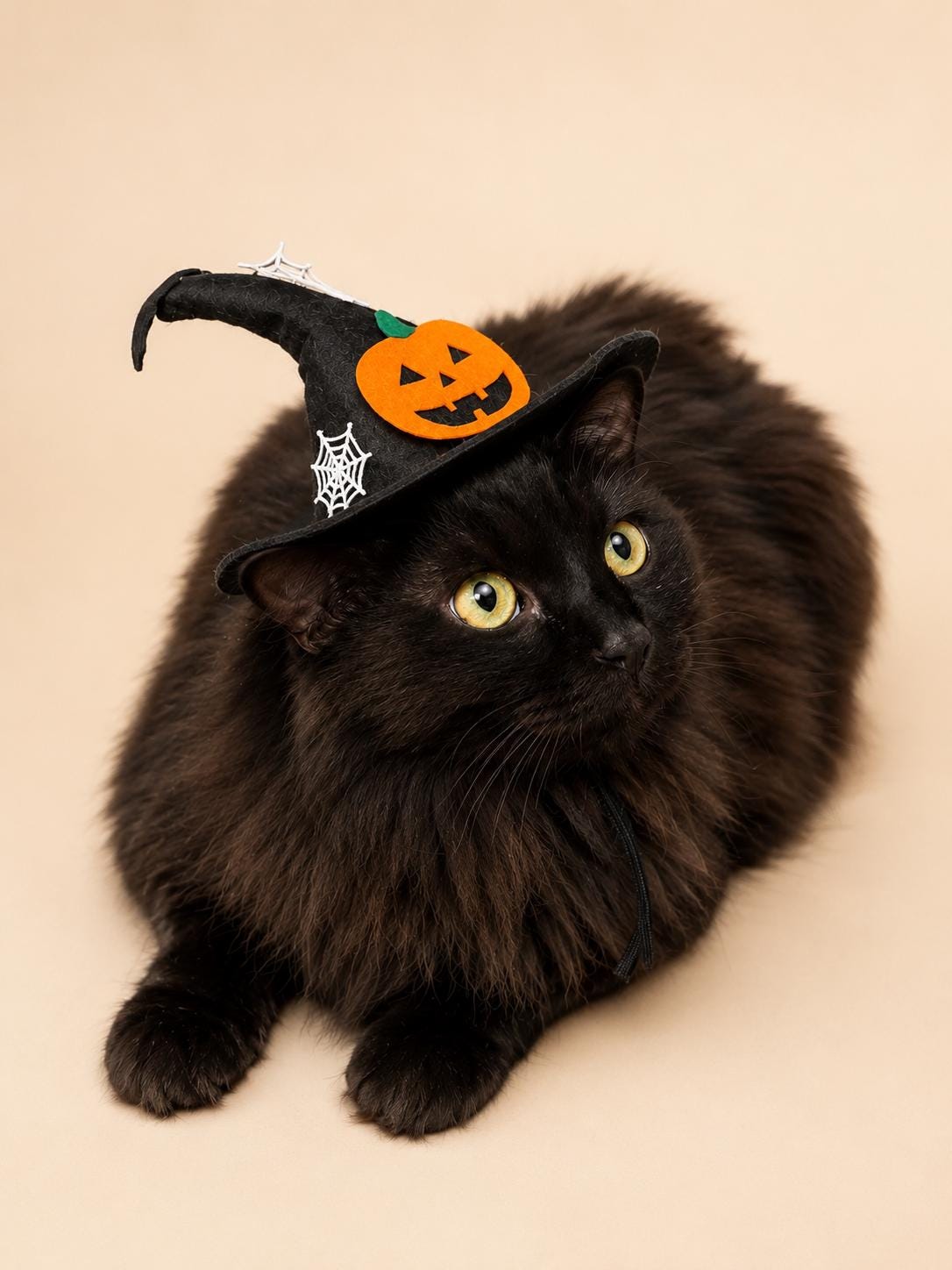 Halloween Pet Witch Hat for Cats, Dogs and Other Pets, Adjustable Halloween Costume Hat, Orange or Black, Pet Photo Prop Australia
