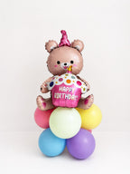 Happy Birthday Bear Balloon | Pink Teddy Bear Foil Balloon | Birthday Party Decor |  Kids Birthday Gift | Perth Balloons