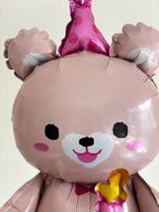 Happy Birthday Bear Balloon | Pink Teddy Bear Foil Balloon | Birthday Party Decor |  Kids Birthday Gift | Perth Balloons