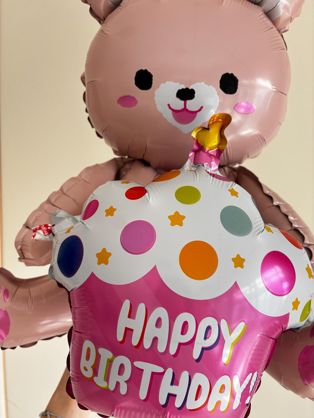 Happy Birthday Bear Balloon | Pink Teddy Bear Foil Balloon | Birthday Party Decor |  Kids Birthday Gift | Perth Balloons