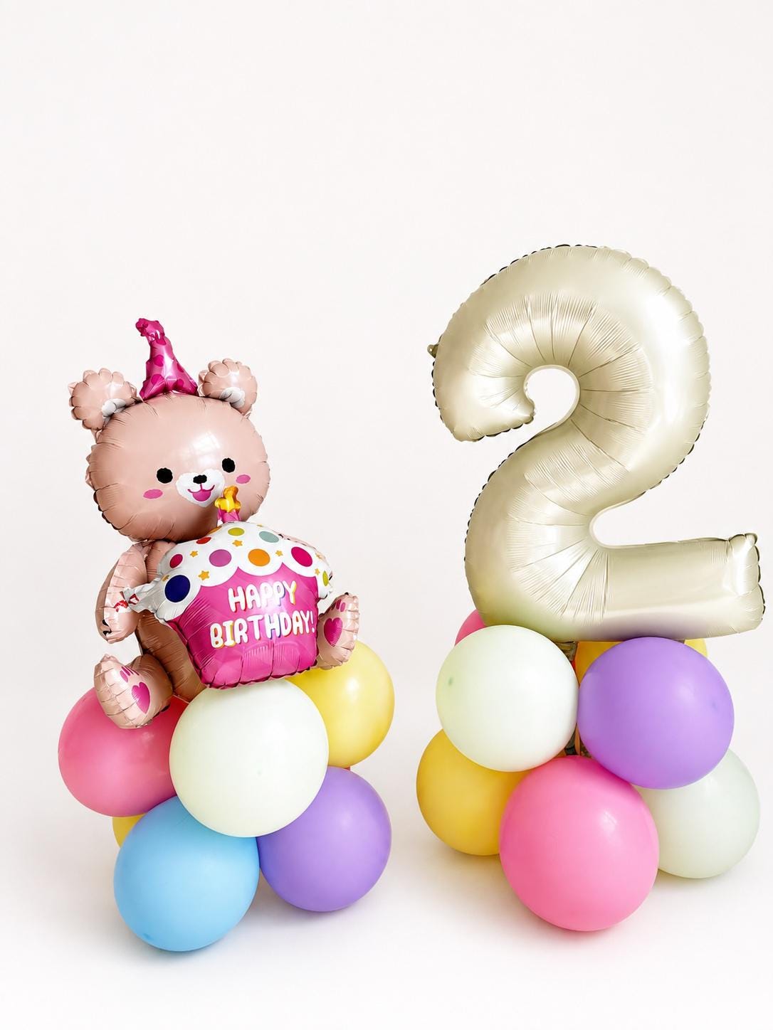 Happy Birthday Bear Balloon | Pink Teddy Bear Foil Balloon | Birthday Party Decor |  Kids Birthday Gift | Perth Balloons