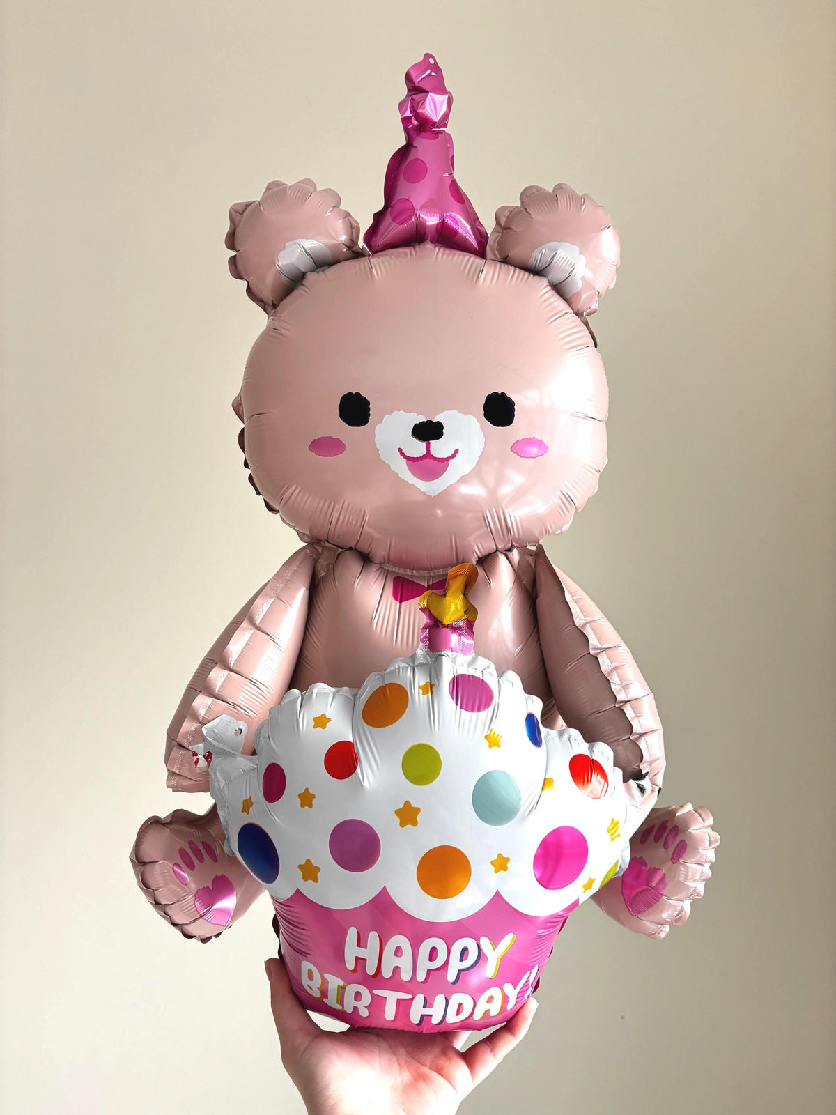 Happy Birthday Bear Balloon | Pink Teddy Bear Foil Balloon | Birthday Party Decor |  Kids Birthday Gift | Perth Balloons