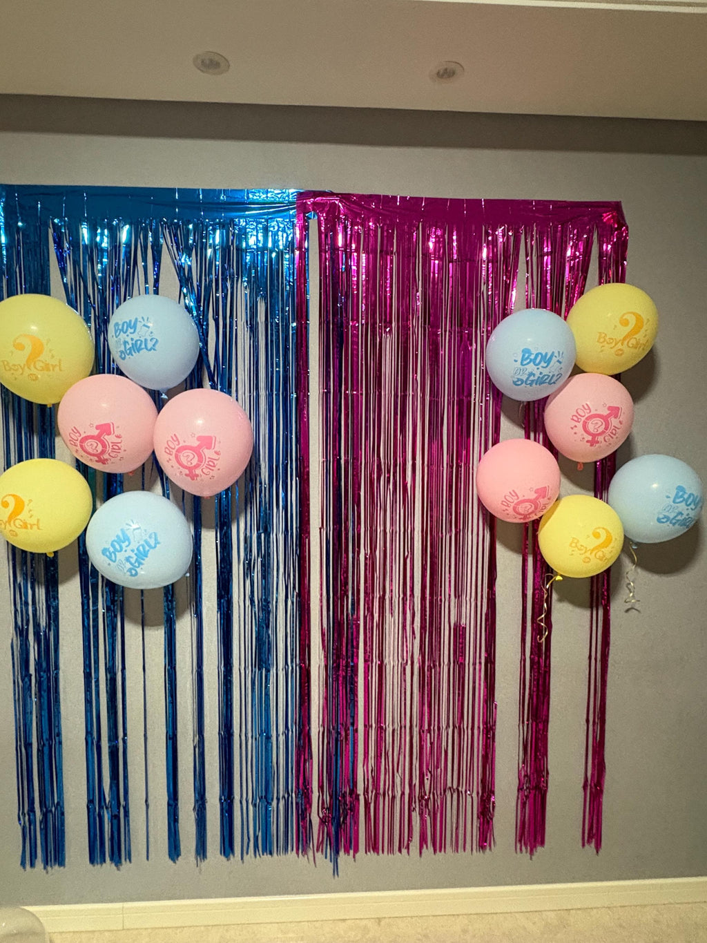 Gender Reveal Balloons, 12" Pink Blue Yellow Baby Shower Decor (12 Pack)