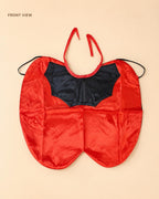 Dog Vampire Cape Costume, Red & Black Halloween Pet Outfit for Dogs and Cats, Adjustable Tie-On Bat Collar